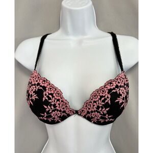 wacoal bra Embroidered Sz 32 C Pink Black Women's